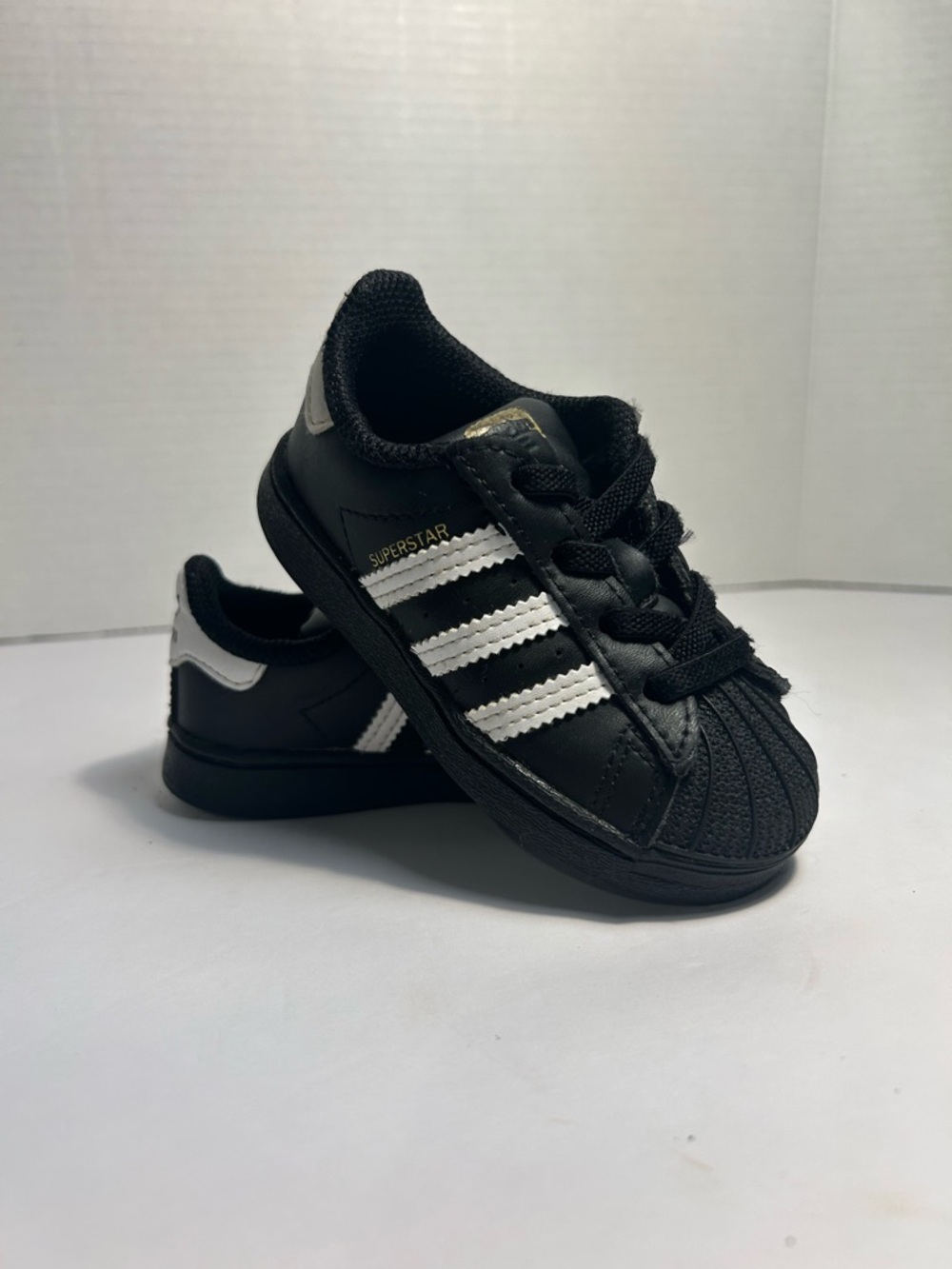 Adidas Superstar Classic Sneakers Toddler Kids Size 6K Black White Gold
